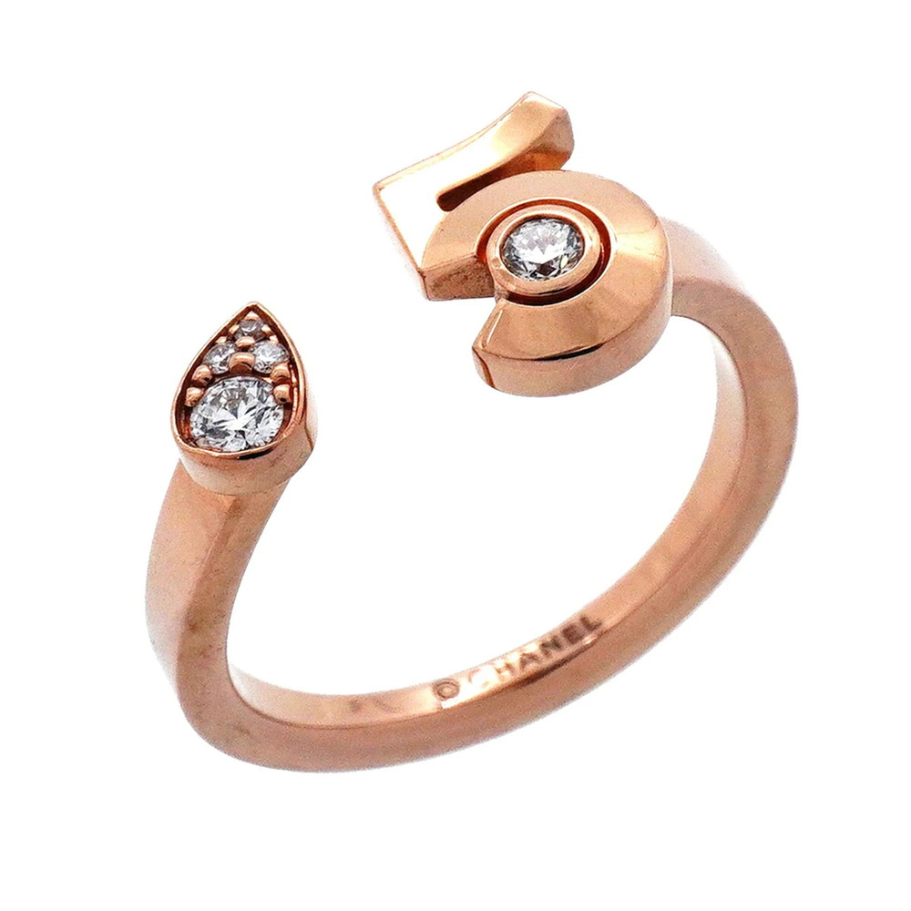 Chanel Extrait de No. 5 Ring, 18KPG Pink Gold, Diamond, Size #55, Men's/Women...